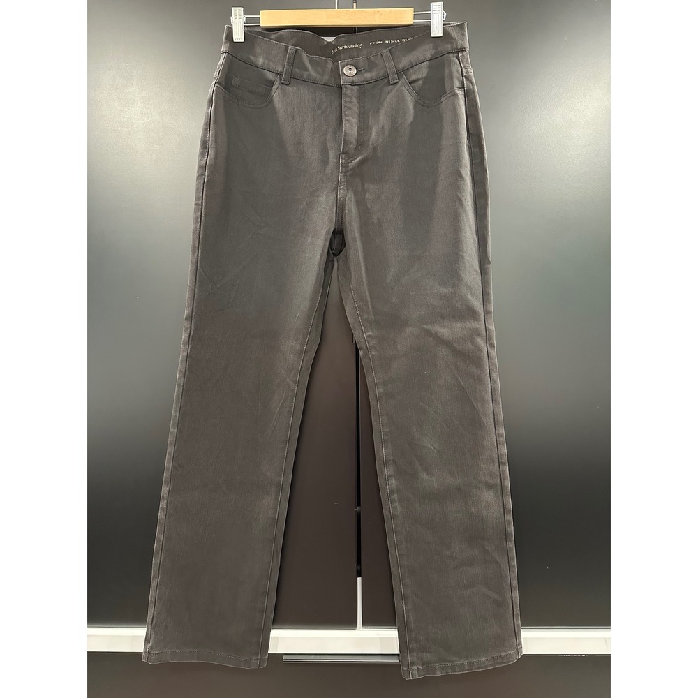Soft Surroundings Black Straight Leg Jeans Womens 10 Petite Stretch 34851